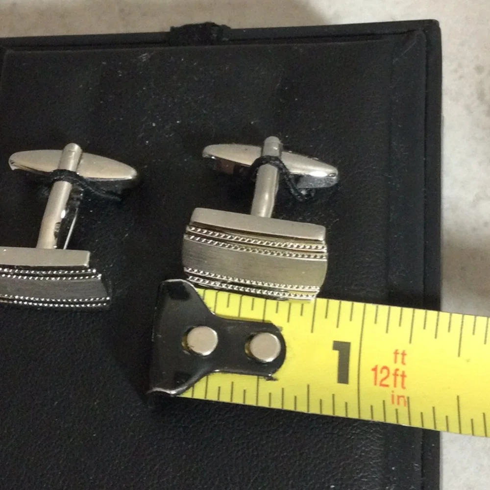 NWT Silver brushed rectangular cuff links